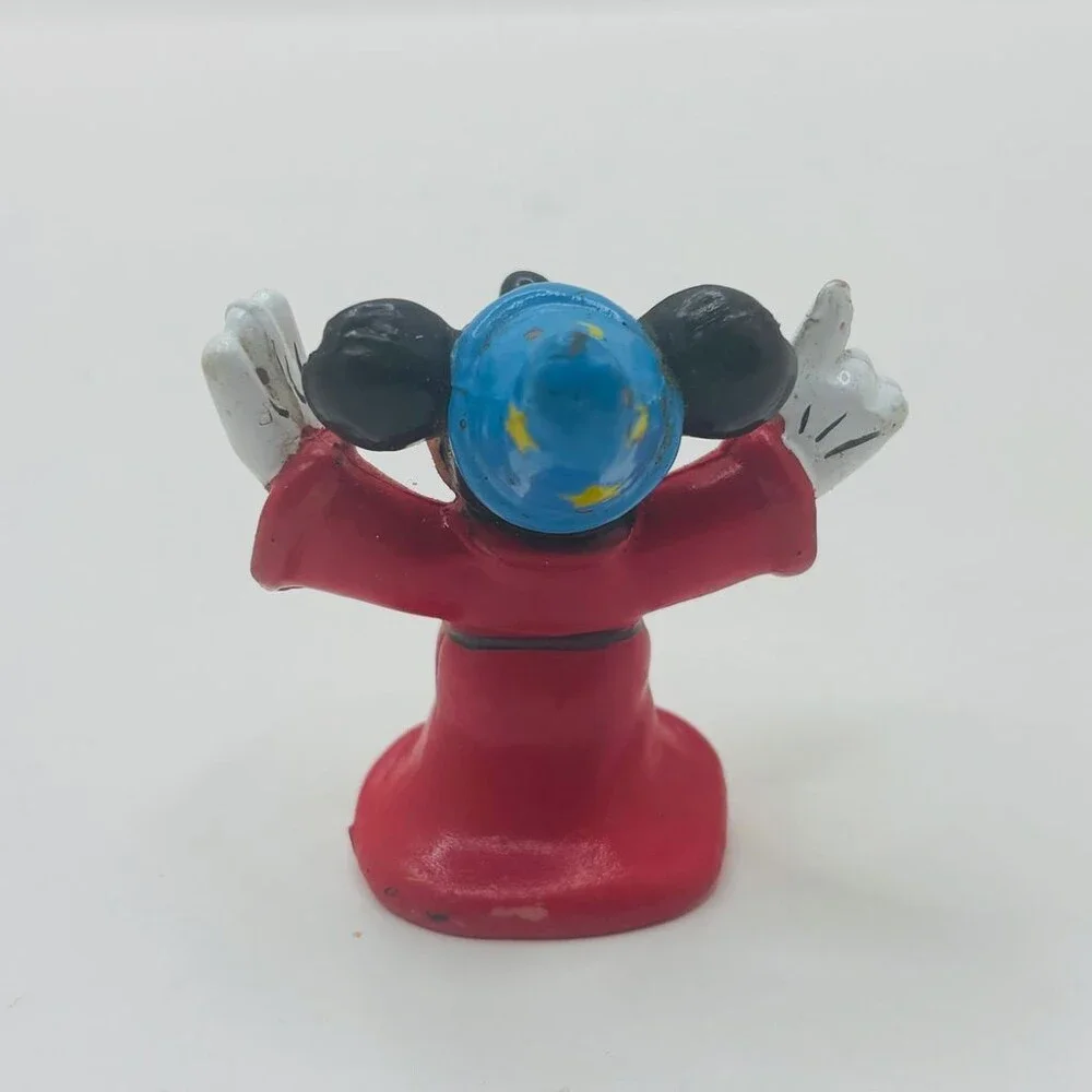 Disney Fantasia Sorcerer Mickey Mini PVC Figure Red Robe Blue Star Hat